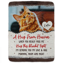 Custom Photo A Hug From Heaven - Memorial Gift - Personalized Fleece Blanket
