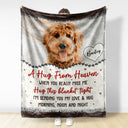 Custom Photo A Hug From Heaven - Memorial Gift - Personalized Fleece Blanket