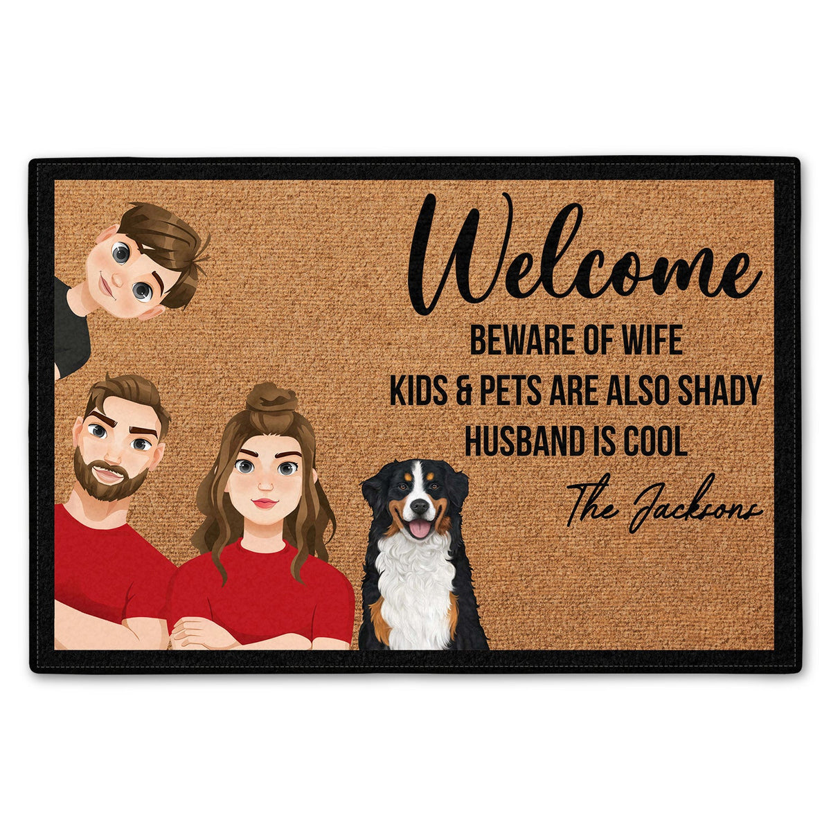 Flat Art Family Beware Of Wife Kids Are Shady - Gift For Family - Pers ...
