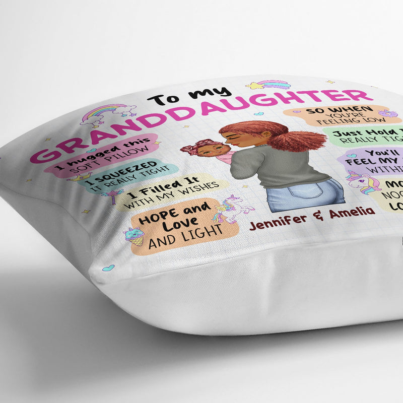 Hugged This Soft Pillow - Gift For Granddaughter, Grandson, Kids - Personalized Pillow