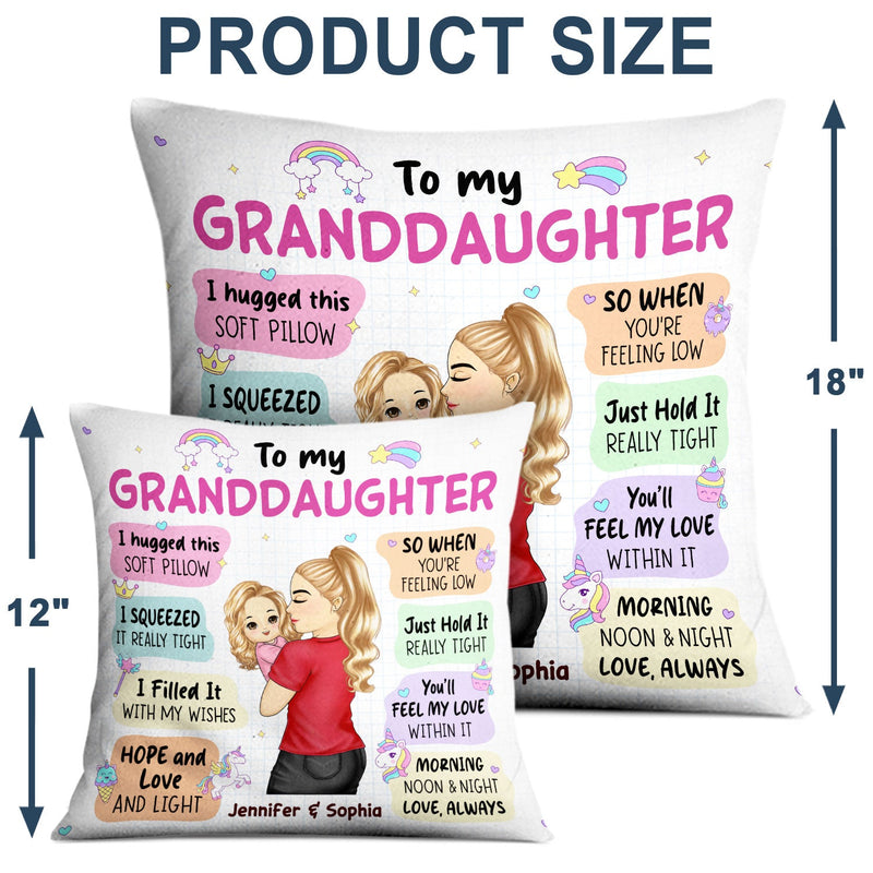 Hugged This Soft Pillow - Gift For Granddaughter, Grandson, Kids - Personalized Pillow