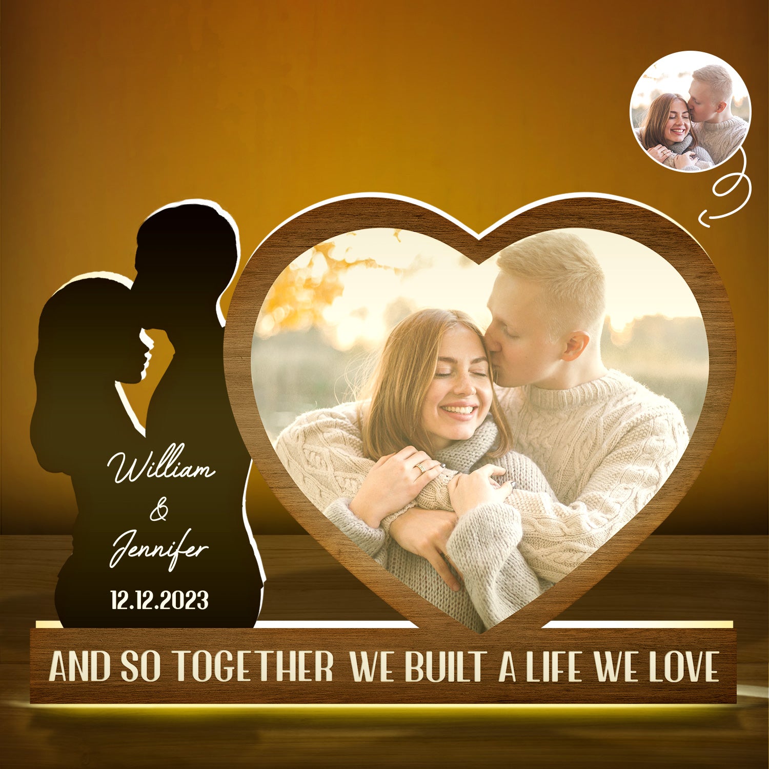 Custom Photo Forever And Always - Gift For Couples - Personalized Custom Shaped Photo Light Box