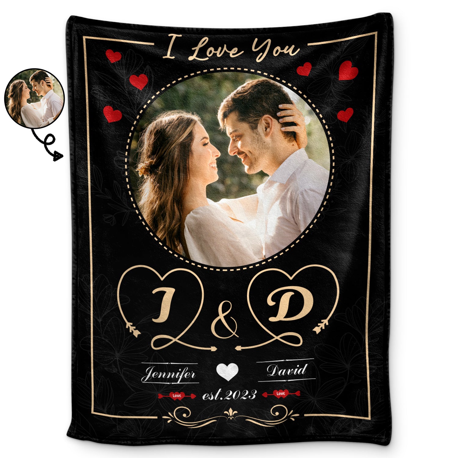 Custom Photo I Love You - Loving Gift For Couples - Personalized Fleece Blanket, Sherpa Blanket