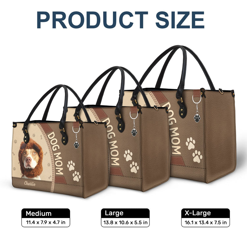 Sac en cuir personnalisé avec photo de chien et chat - Cadeau pour maman chat, maman chien et amoureux des animaux