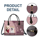 Sac en cuir personnalisé avec photo de chien et chat - Cadeau pour maman chat, maman chien et amoureux des animaux