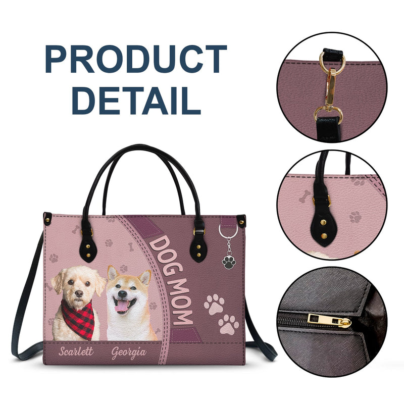 Sac en cuir personnalisé avec photo de chien et chat - Cadeau pour maman chat, maman chien et amoureux des animaux