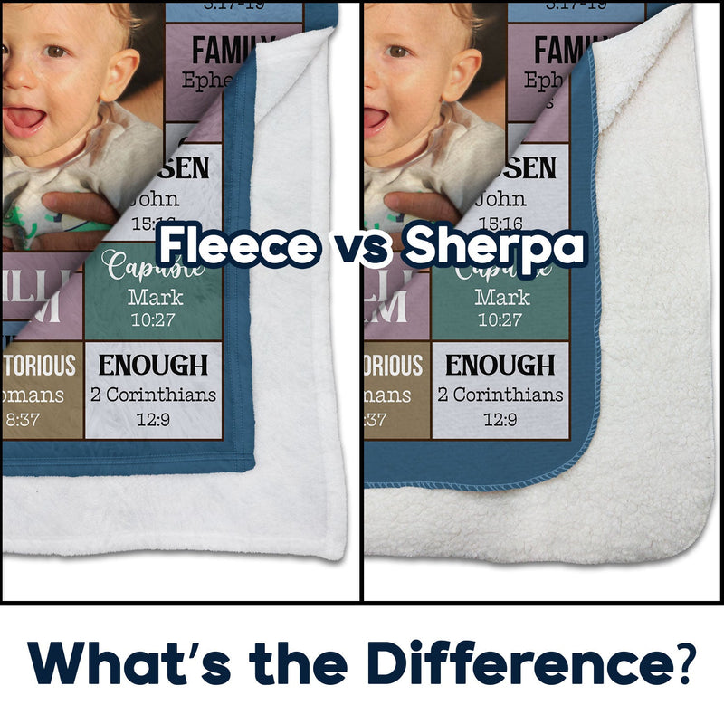 Photo personnalisée « Dieu dit que je suis » - Cadeau pour enfants et petits-enfants - Couverture polaire personnalisée, couverture sherpa