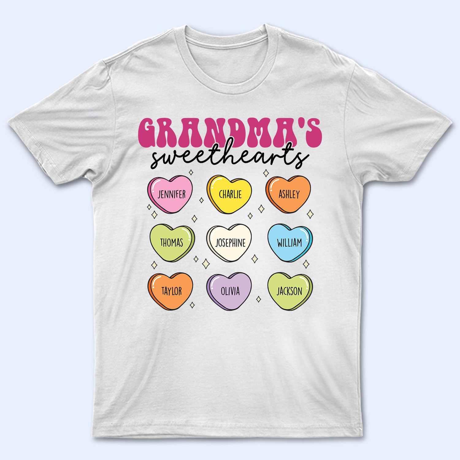 Grandma Mom Sweethearts - Gift For Mother, Grandmother - Personalized T Shirt