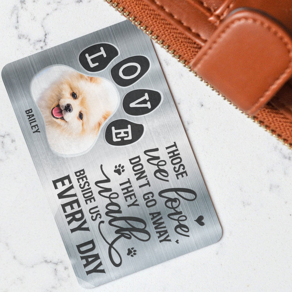 Carte personnalisée avec photo « Tu étais mon préféré » - Cadeau pour les amoureux des animaux - Carte portefeuille en aluminium personnalisée