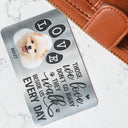 Carte personnalisée avec photo « Tu étais mon préféré » - Cadeau pour les amoureux des animaux - Carte portefeuille en aluminium personnalisée