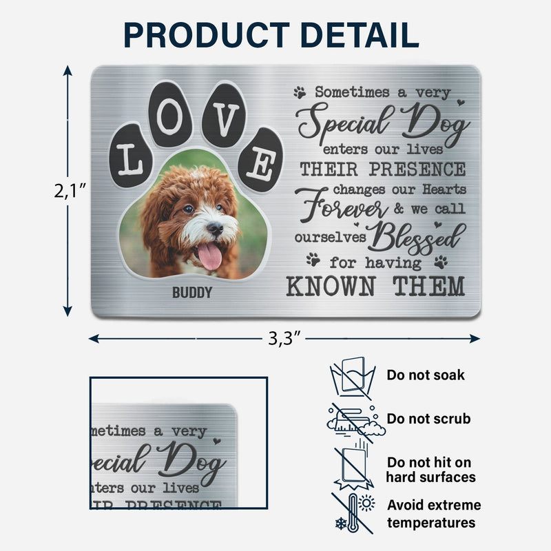 Carte personnalisée avec photo « Tu étais mon préféré » - Cadeau pour les amoureux des animaux - Carte portefeuille en aluminium personnalisée