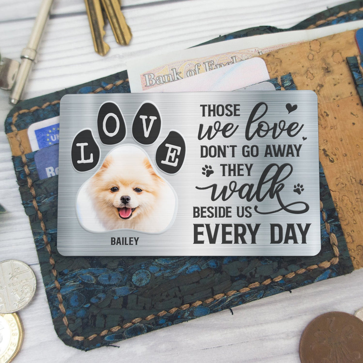 Carte personnalisée avec photo « Tu étais mon préféré » - Cadeau pour les amoureux des animaux - Carte portefeuille en aluminium personnalisée