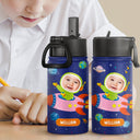 Custom Photo Funny Car Mermaid Unicorn Dinosaur Astronaut - Gift For Kids - Personalized Kids Water Bottle