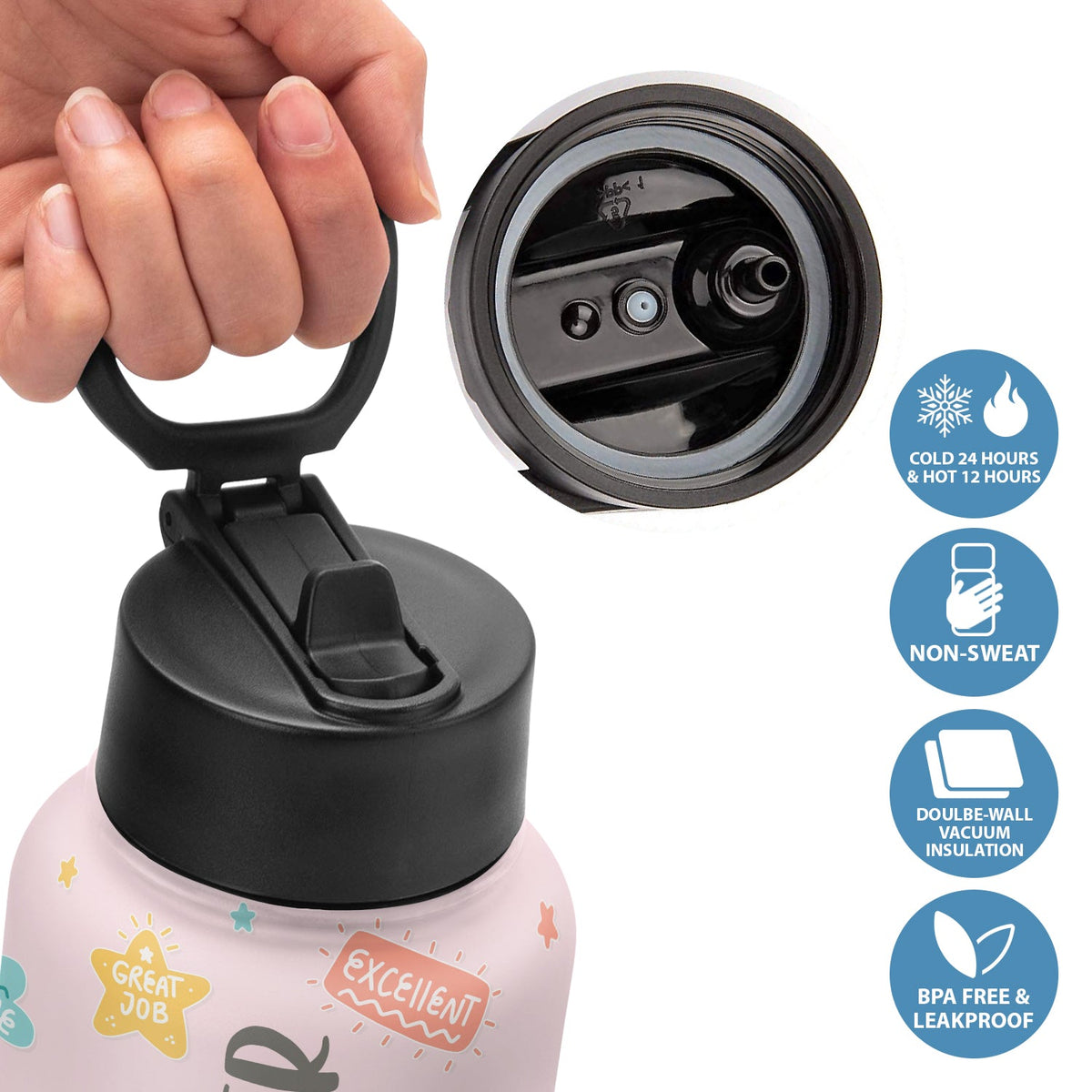 Well Done Awesome Encouragement - Gift For Kids - Personalized Kids Water Bottle