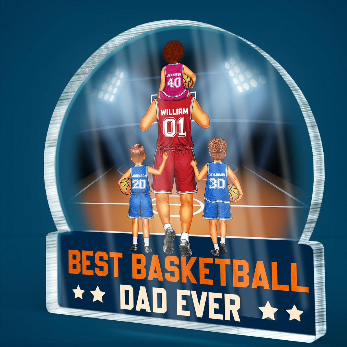 Best Basketball Dad Ever - Gift For Sport Dad, Basketball Dad, Father - Personalized Custom Shaped Acrylic Plaque