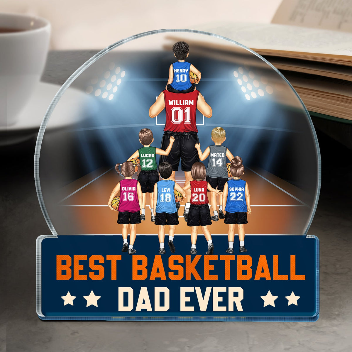 Best Basketball Dad Ever - Gift For Sport Dad, Basketball Dad, Father - Personalized Custom Shaped Acrylic Plaque