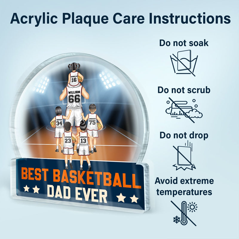 Best Basketball Dad Ever - Gift For Sport Dad, Basketball Dad, Father - Personalized Custom Shaped Acrylic Plaque