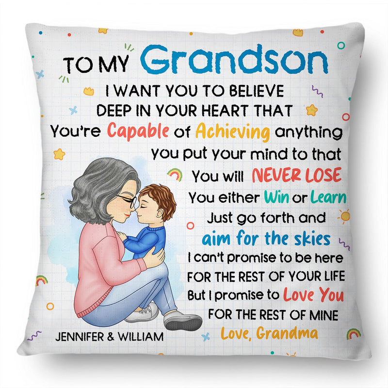 Grandma Mother You're Capable Of Achieving Anything - Gift For Granddaughter, Grandson, Kids - Personalized Pillow
