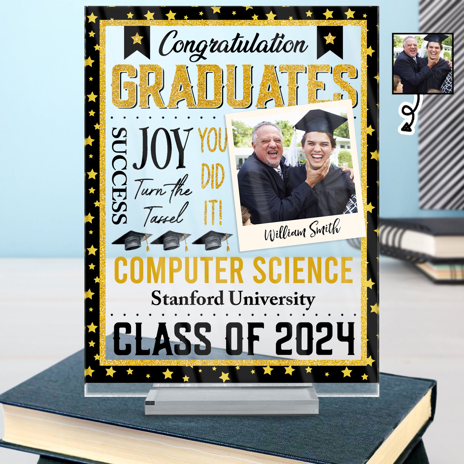 Custom Photo Congratulation Graduates - Graduation Gift - Personalized Vertical Rectangle Acrylic Plaque