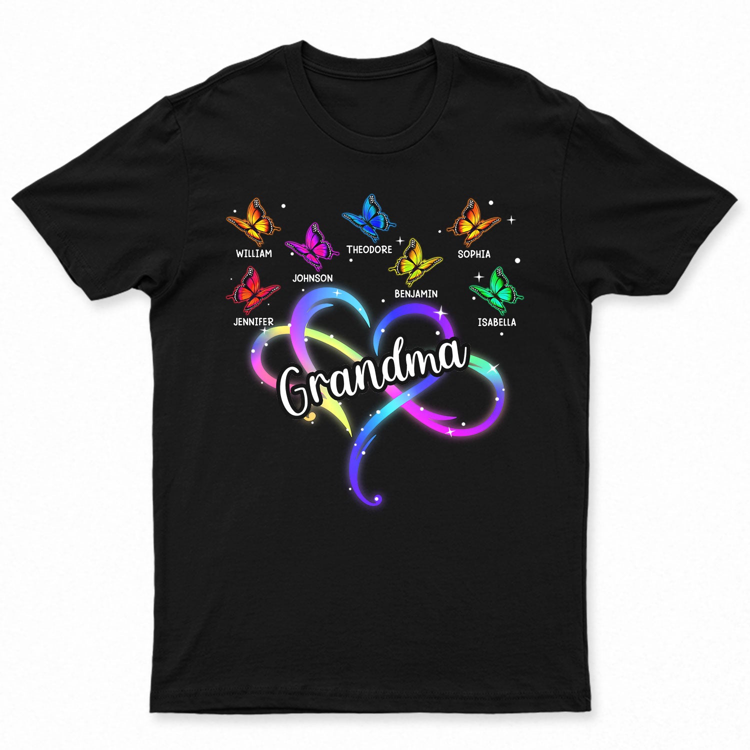 Mom Grandma Infinity Heart - Gift For Mother, Grandmother - Personalized T Shirt