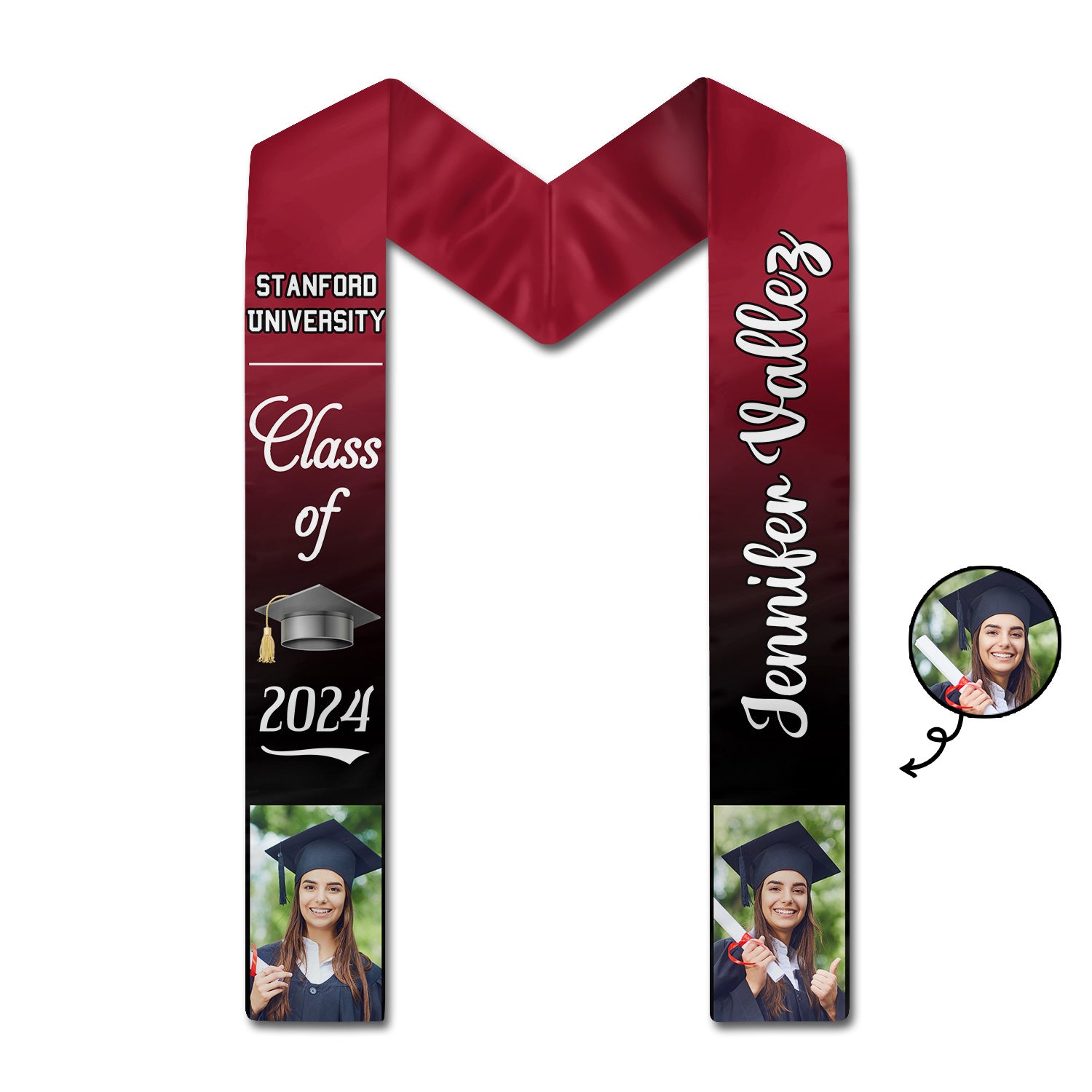 Custom Photo Proud Graduate Of The Class - Graduation Gift - Personalized Stoles