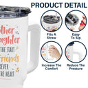 Custom Photo Mother & Daughter Son Forever Linked Together - Loving Gift For Mom, Mama - Personalized 40oz Tumbler With Straw