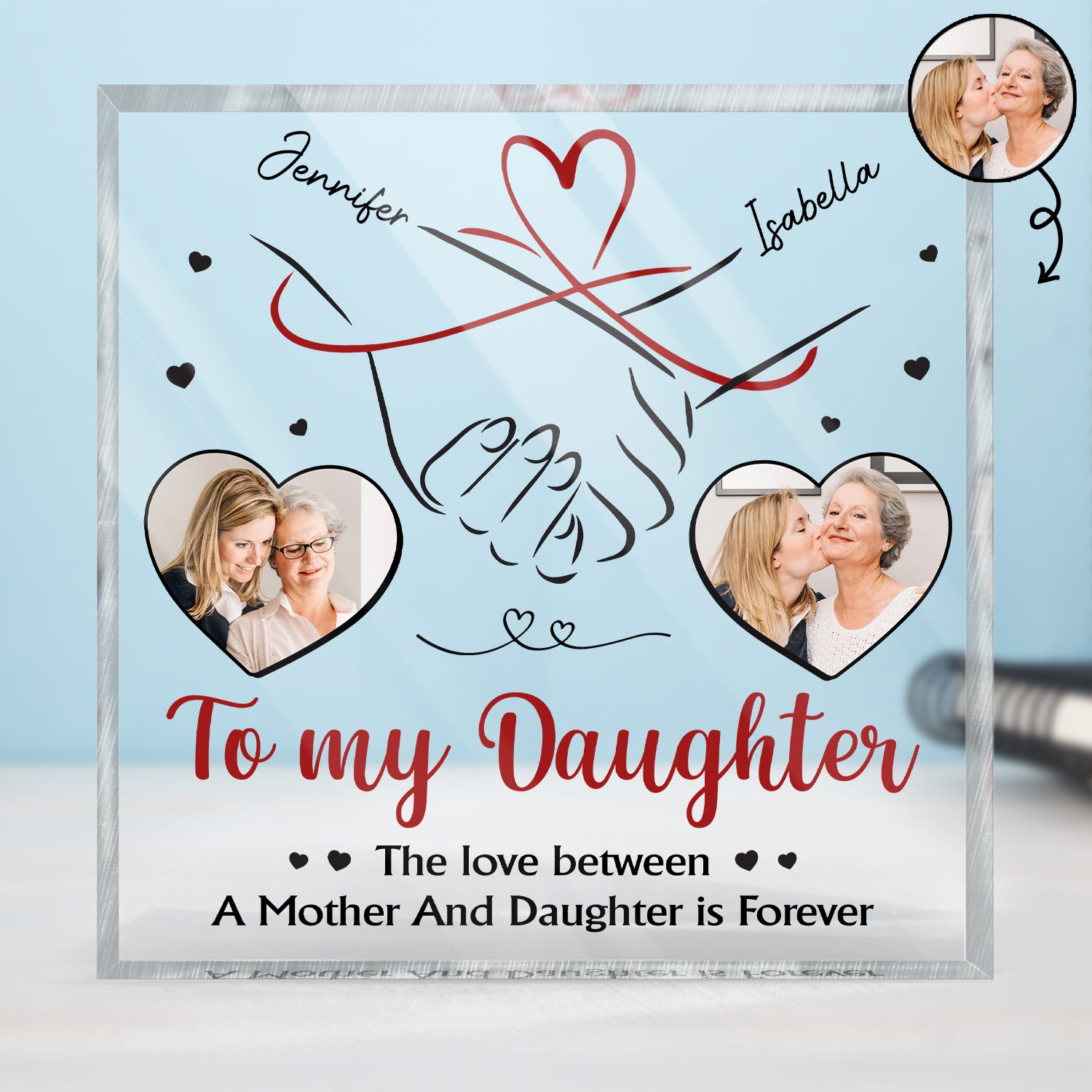 Custom Photo The Love Between Mother And Daughter - Gift For Daughter - Personalized Square Shaped Acrylic Plaque