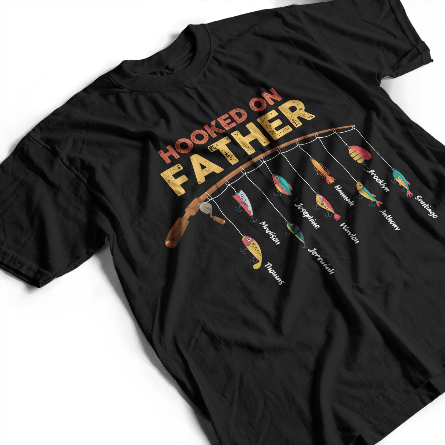 Fishing Hooked On Dad, Grandpa - Gift For Father, Grandfather - Person -  Wander Prints™