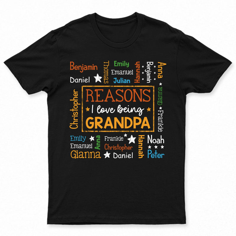Reason I Love Being A Grandpa Dad - Gift For Grandfather, Father - Personalized T Shirt