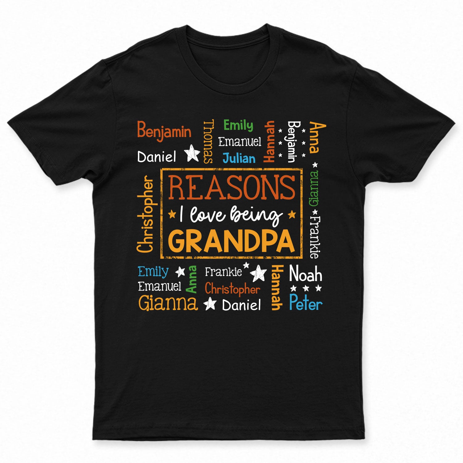 Reason I Love Being A Grandpa Dad - Gift For Grandfather, Father - Personalized T Shirt