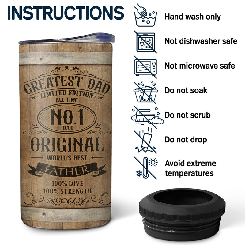 Custom Photo Greatest Dad Limited Edition - Gift For Father, Papa - Personalized 4 In 1 Can Cooler Tumbler