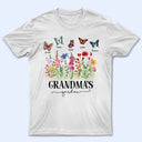 Mom's Grandma's Garden Butterflies - Gift For Mother, Grandmother, Nana - Personalized T Shirt