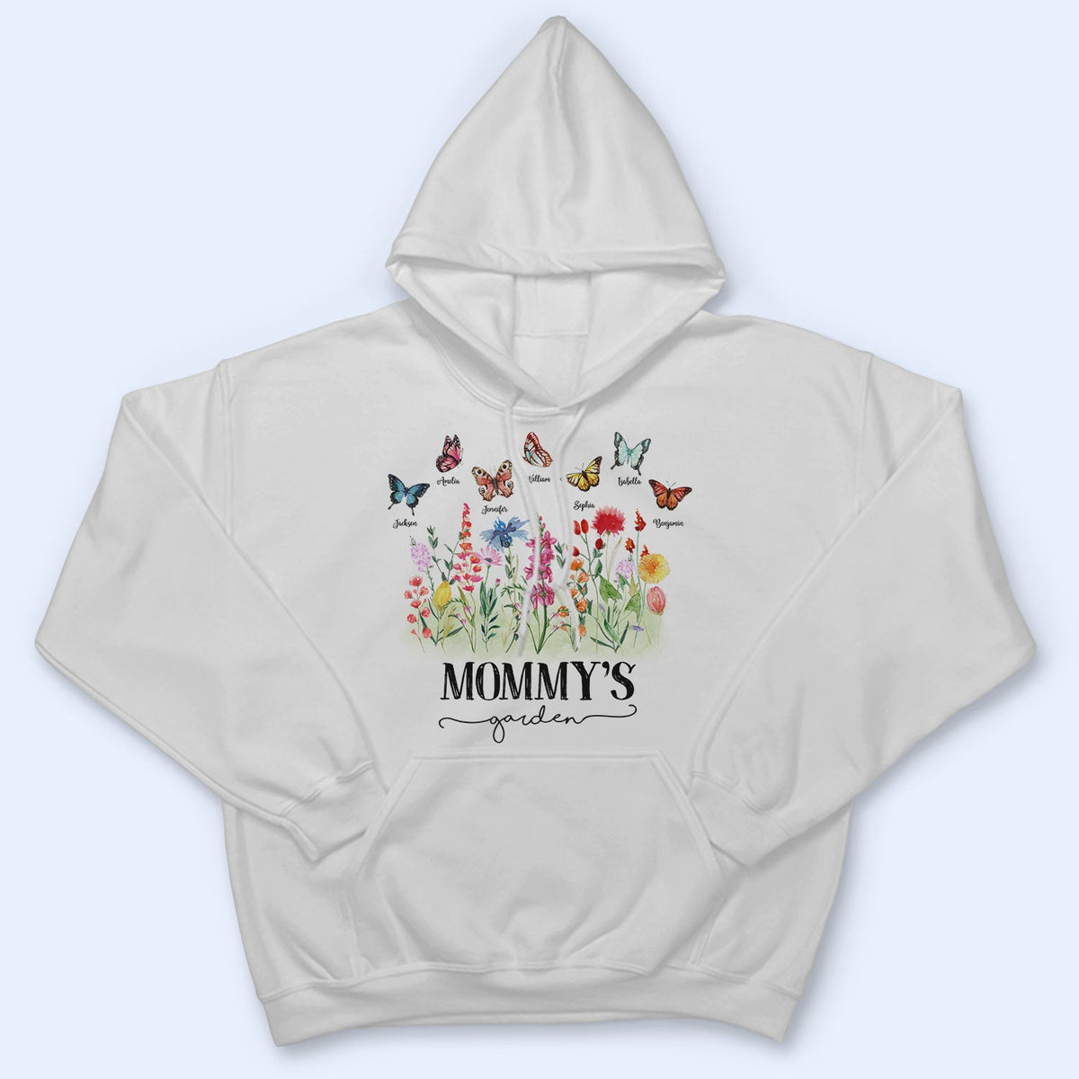 Mom's Grandma's Garden Butterflies - Gift For Mother, Grandmother, Nana - Personalized T Shirt