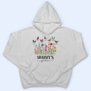 Mom's Grandma's Garden Butterflies - Gift For Mother, Grandmother, Nana - Personalized T Shirt