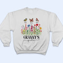 Mom's Grandma's Garden Butterflies - Gift For Mother, Grandmother, Nana - Personalized T Shirt