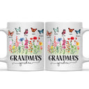 Mom's Grandma's Garden Butterflies - Gift For Mother, Grandmother, Nana - Personalized Mug