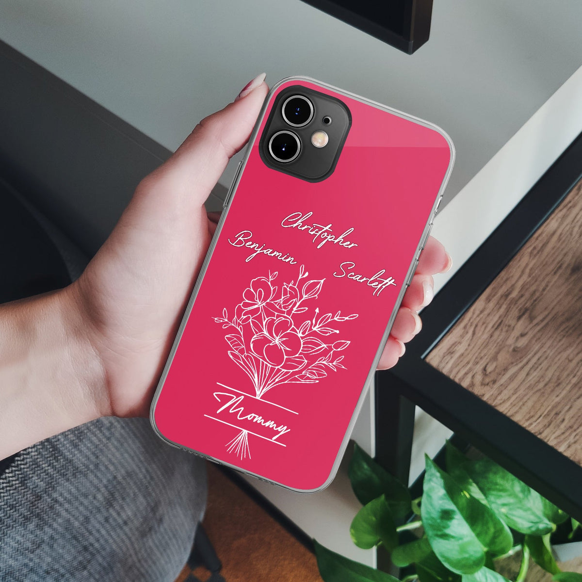 Mom Grandma Flower - Gift For Mother, Grandmother - Personalized Clear Phone Case