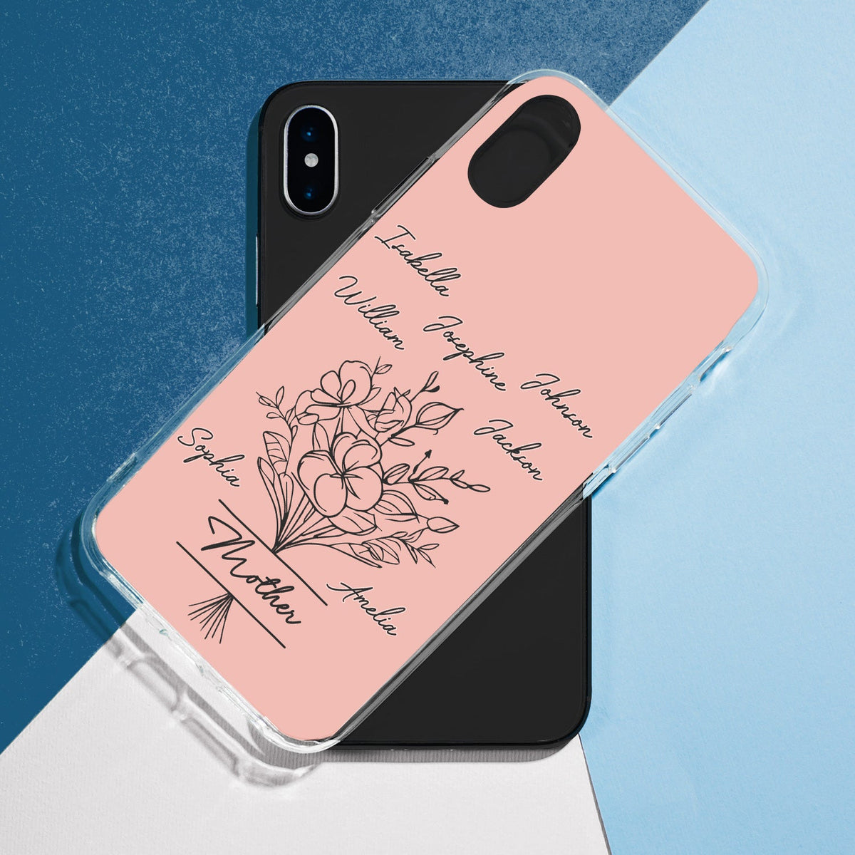 Mom Grandma Flower - Gift For Mother, Grandmother - Personalized Clear Phone Case