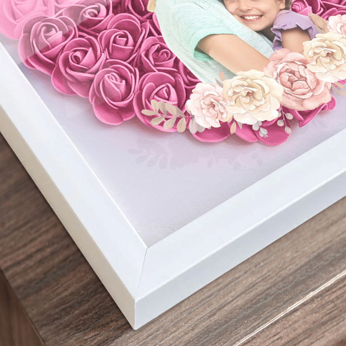 Photo personnalisée mère et fille liées à jamais - Cadeau pour maman, maman - Boîte à fleurs personnalisée
