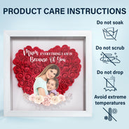 Photo personnalisée mère et fille liées à jamais - Cadeau pour maman, maman - Boîte à fleurs personnalisée