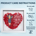 She Believed She Could - Graduation Gift, Gift For Friends - Personalized Flower Shadow Box