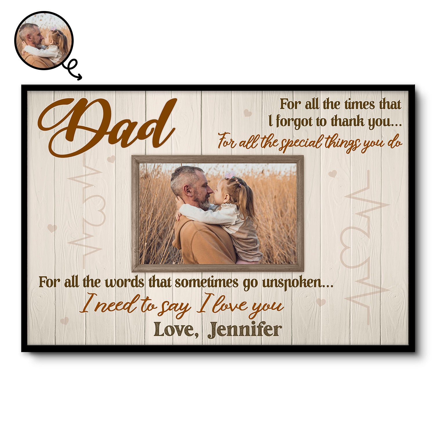 Custom Photo Dad Grandpa For All The Times - Gift For Father, Grandfather - Personalized Poster