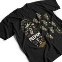 The Best Dad Grandpa Ever Footprints - Gift For Father, Grandfather - Personalized T Shirt