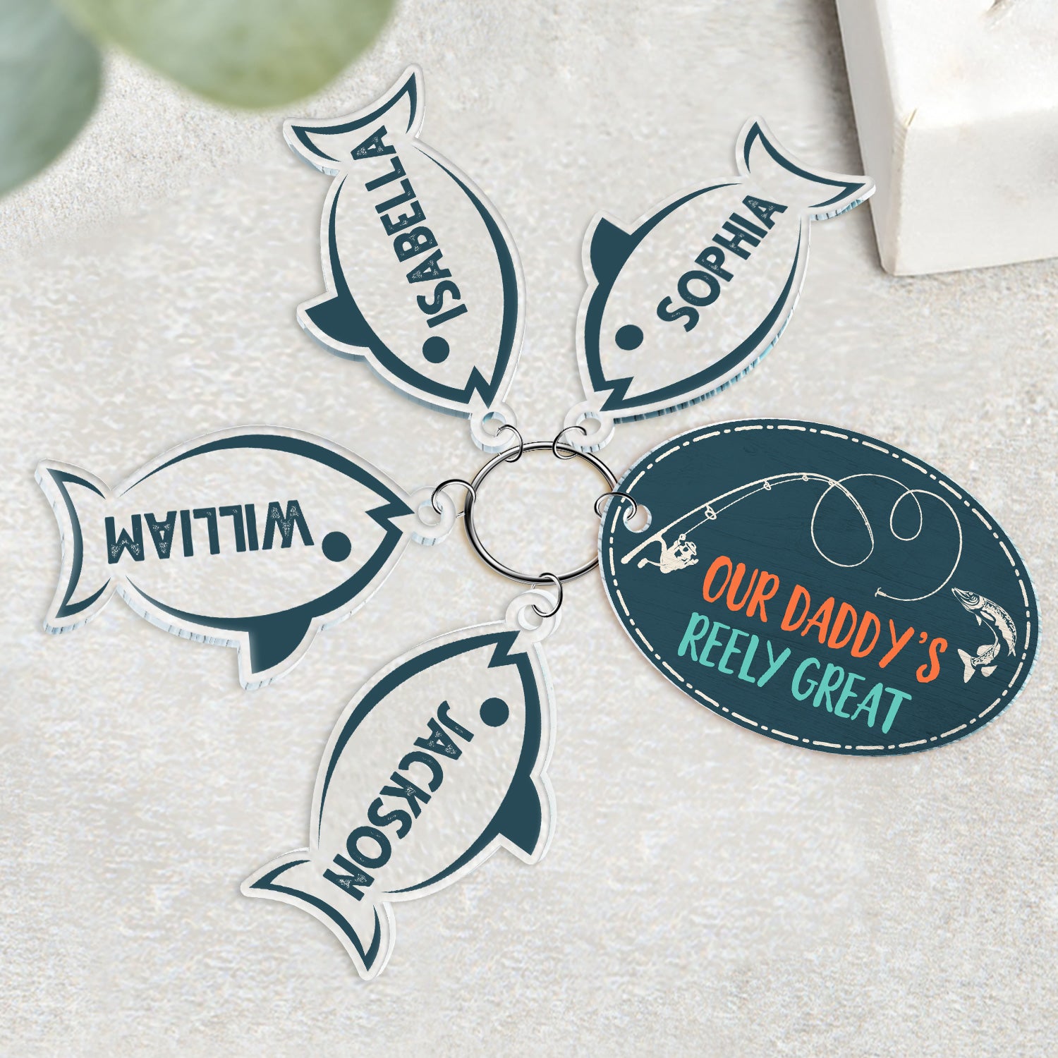 Our Dad's Grandpa's Reely Great - Gift For Father, Grandfather - Personalized Acrylic Tag Keychain