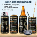 The Best Dad Grandpa Ever Footprints - Gift For Father, Grandfather - Personalized 4 In 1 Can Cooler Tumbler