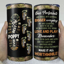 The Best Dad Grandpa Ever Footprints - Gift For Father, Grandfather - Personalized 4 In 1 Can Cooler Tumbler