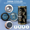 The Best Dad Grandpa Ever Footprints - Gift For Father, Grandfather - Personalized 4 In 1 Can Cooler Tumbler