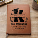 Cérémonie de remise de diplômes avec monogramme - Cadeau de remise de diplôme, cadeau pour amis - Journal en cuir personnalisé