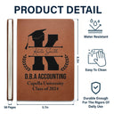 Cérémonie de remise de diplômes avec monogramme - Cadeau de remise de diplôme, cadeau pour amis - Journal en cuir personnalisé