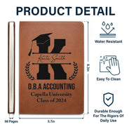 Monogram Graduation Ceremony - Graduation Gift, Gift For Friends - Personalized Leather Journal